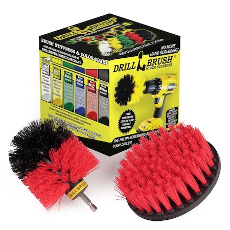 Drill Brush Power Scrubber By Useful Products 5 in W 5 in L Brush, Red R-S-5O-QC-DB
